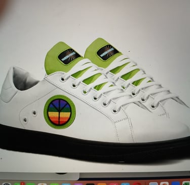 Young Ninja Shoes designed to encourage personal pride. The QE code attaches to learning and growing