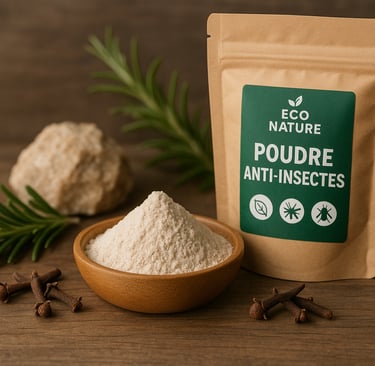 Poudre anti-insectes Eco Nature à base de minéraux et plantes naturelles"