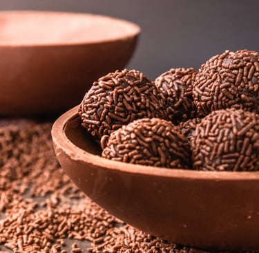 a bowl of chocolate covered chocolate covered balls
