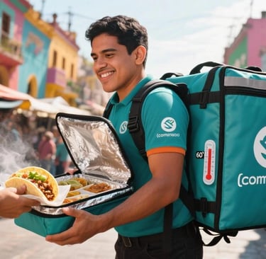 thermal food delivery backpack ideal for motorcycle food delivery in LATAM tropical climates