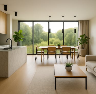 Minimalistisches Interior Design mit Naturbezug