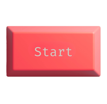 a red button with the word start on it