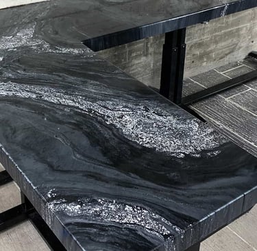 Grey metallic countertop in Grand Island Home