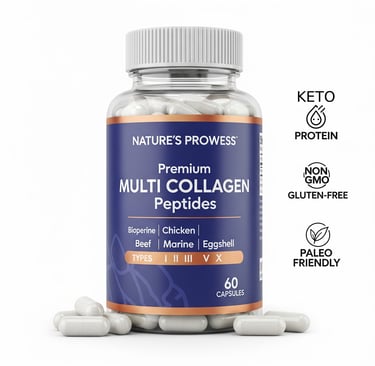 a bottle of multi - vitamin collagen capsules