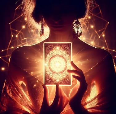 carta de tarot con luz