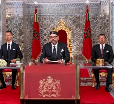 Kking mohamed vi with prince moulay rachid and hassan