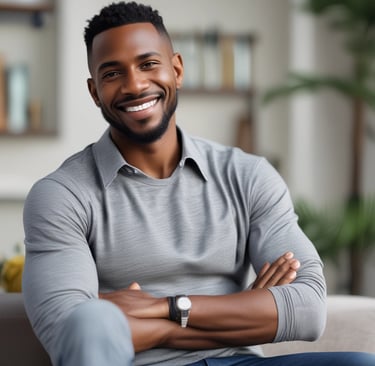 A black and white photograph of a storefront window displaying the text 'Faith & Fat Loss' in bold letters. The window reflects the silhouette of trees and a passing vehicle on the street, and blinds hang behind the glass.