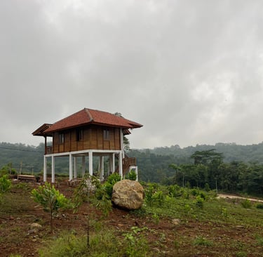 ide vila tanah miring, vila dengan pemandangan indah, desain vila unik, vila dengan privasi tinggi, basement vila, drainase t