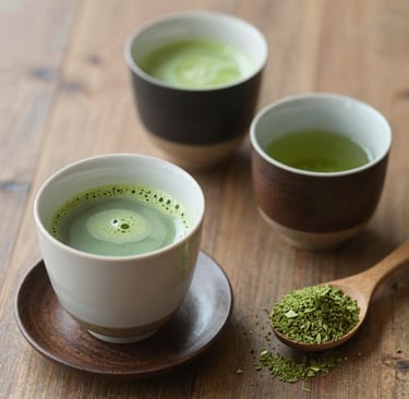 thé matcha et thé hojicha