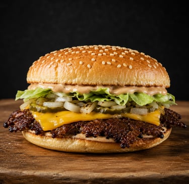 Best Smash Burger in Kenwick with smashed beef patties, melted cheese and fresh toppings at Bingo Bi