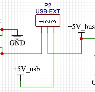Schematic Ircuit diagram for the power section of the ESP32 CW trainer