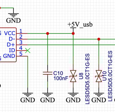 ESP32 dev board USB connector circuit schematic