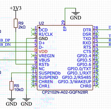 ESP32 dev board UART schematic circuit