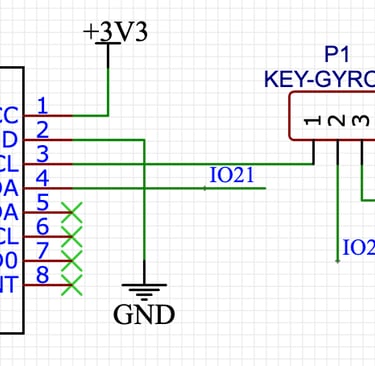 Schematic for ESP32 dev board gyroscope circuit