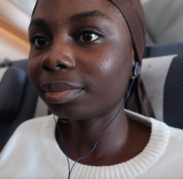Black girl on a British Airways Flight from London Heathrow to Jomo Kenyatta International Airport