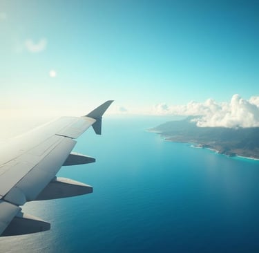 Survol de Hawaii en avion - image créée par Intelligence Artificielle