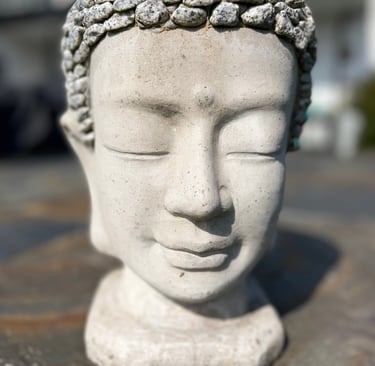 Buddha stone head peaceful