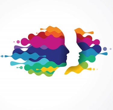 a person with a colorful colored paint splatter