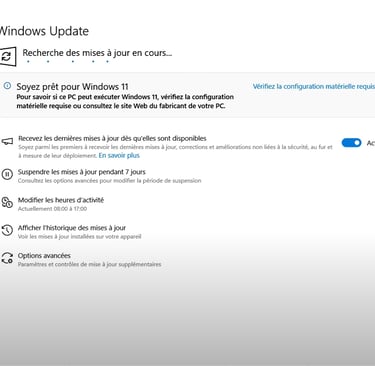 Mise à jour Windows 10 vers Windows 11