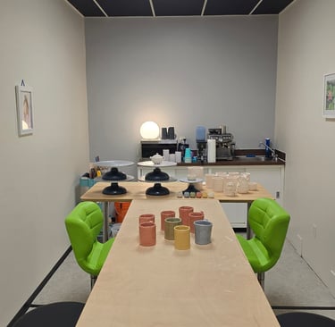 Art studio in downtown Port Coquitlam offering art and pottery workshops and open studio