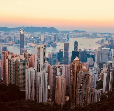las vistas de una ciudad desde el cielo