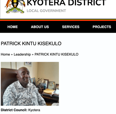 Kintu Kisekulo -District Chairperson Kyotera District