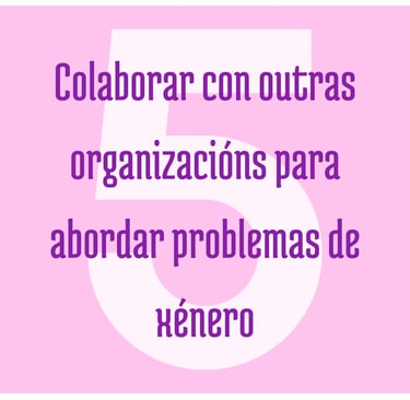 colaborar con outras organizacións para abordar problemas de género