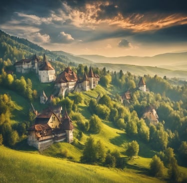 a mountaintop with a castle like structure and a castle like structure