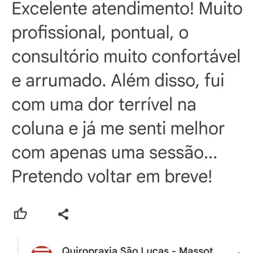 Avaliação no google quiropraxia são lucas