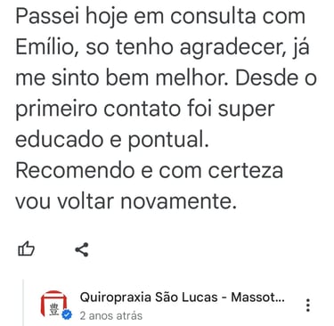 Avaliação no google quiropraxia são lucas