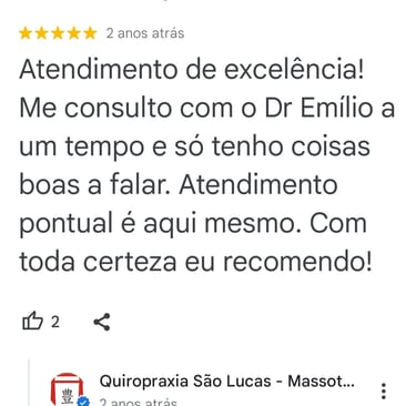 Avaliação no google quiropraxia são lucas