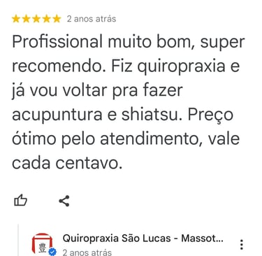 Avaliação no google quiropraxia são lucas