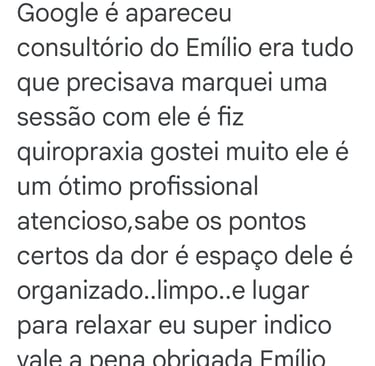 Avaliação no google quiropraxia são lucas