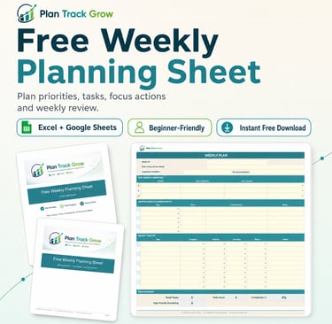 Free Weekly Planning Sheet Excel Spreadheet Thumbnail Image.