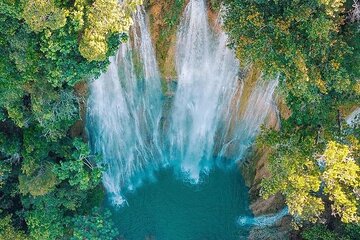 El Limón Waterfall in Samaná surrounded by tropical rainforest in the Dominican Republic