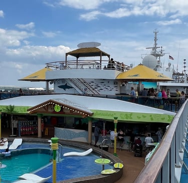 View of top deck on Margaritaville Islander