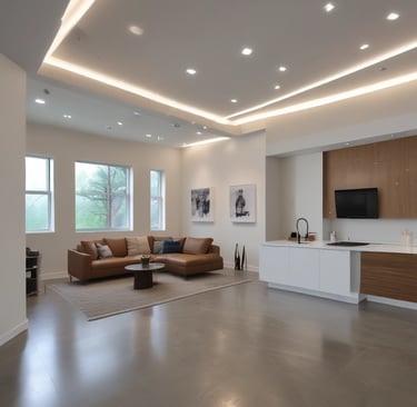 Team of professionals performing precise electrical installations in a commercial building.