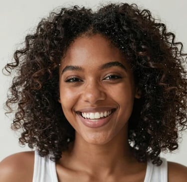 woman wearing black crew-neck shirt