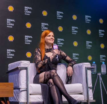 Palestra no Palco Apoteose. Bienal do Rio 2025.