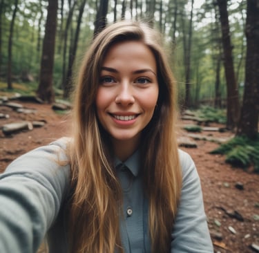 woman wearing black crew-neck shirt