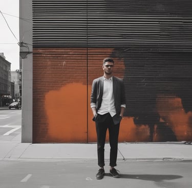 man standing near balcony