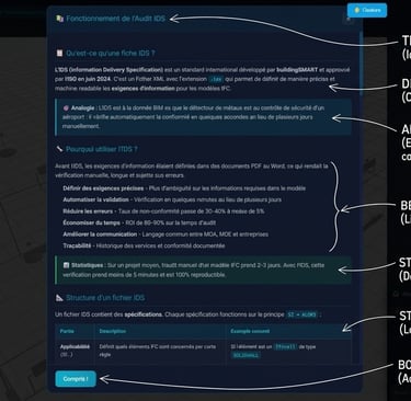 BIMsmarter IFC Viewer — aide contextuelle Audit IDS Luxembourg CRTI-B
