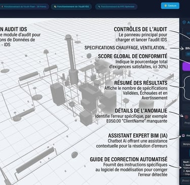 Audit IDS BIMsmarter — score conformité IFC 30% avec assistant IA BIM