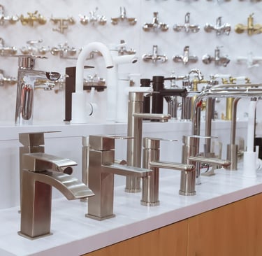 Display of bathroom fixtures