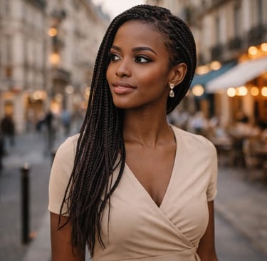 Femme africaine élégante dans une rue urbaine