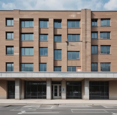 Front view of Dr Ganesh Boob Multispecialty Hospital building under clear blue sky.