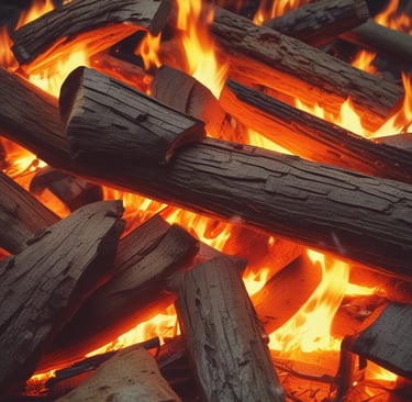 A cozy outdoor scene with the mobile stone dome oven glowing warmly at dusk.