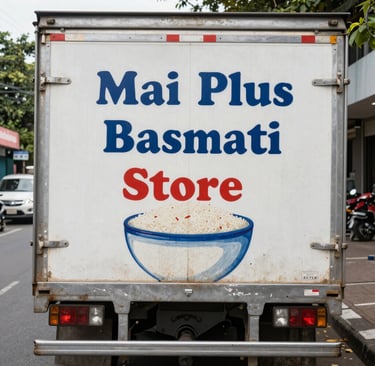 Happy family unpacking a 50kg bag of rice at their home in Kampala.