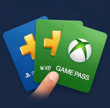 Sleek gift cards displayed with blue electric and neon green highlights against a black background