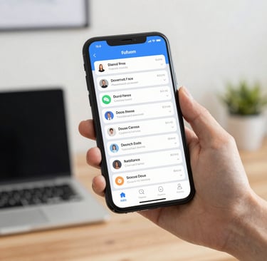 A hand holding a smart phone showing sales notifications